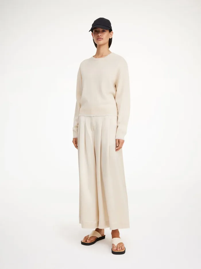 Trousers Women By Malene Birger Dorite WideLeg Trousers Oyster Gray