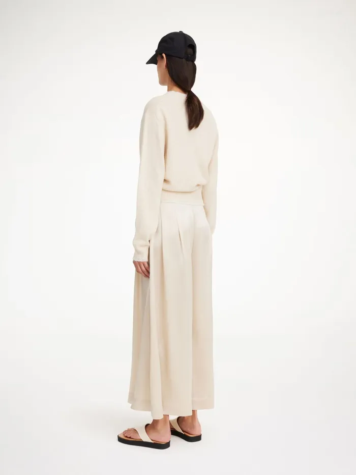 Trousers Women By Malene Birger Dorite WideLeg Trousers Oyster Gray