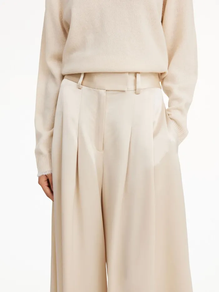 Trousers Women By Malene Birger Dorite WideLeg Trousers Oyster Gray