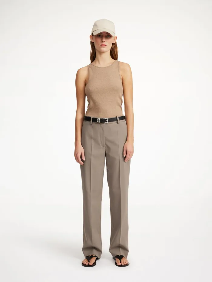Trousers Women By Malene Birger Igda StraightLeg Trousers Shitake