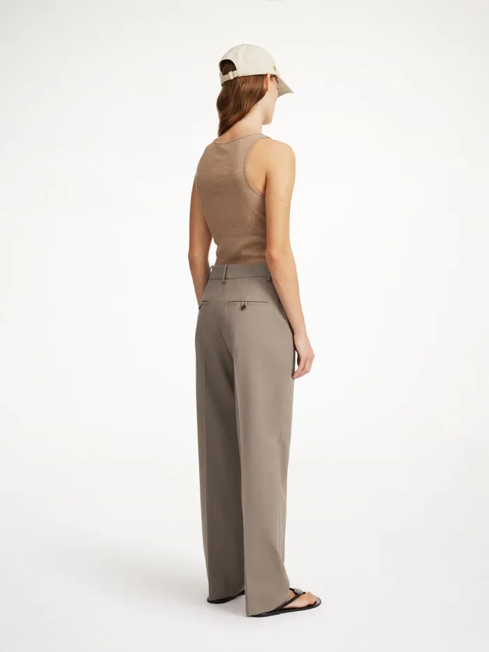 Trousers Women By Malene Birger Igda StraightLeg Trousers Shitake