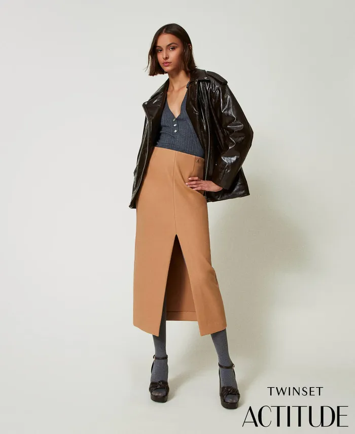 Twinset Animal Print Biker Jacket Mol Brown Women Jackets And Outerwear Twinset Animal Print Biker Jacket Mol Brown Women Jackets And Outerwear