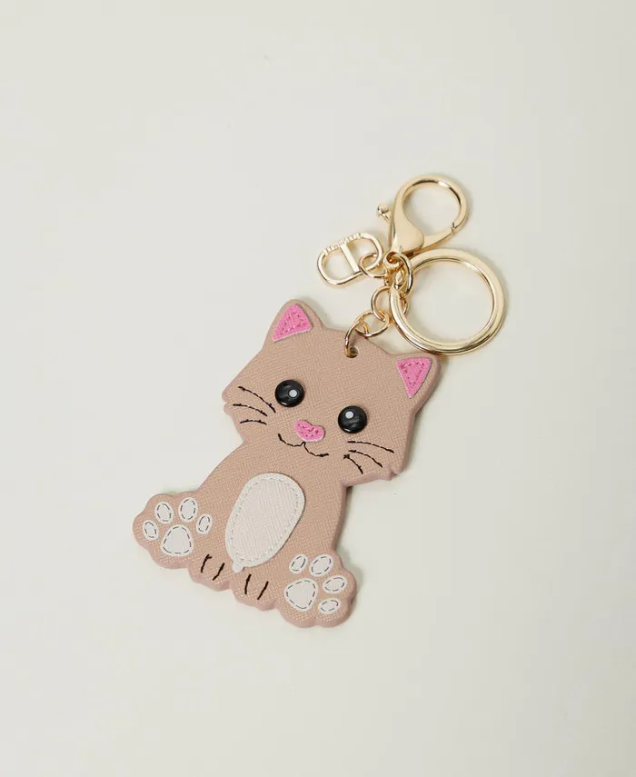 Twinset Cat Keyring With Oval T Peachy Keen Pink Women Wallets And Keyrings