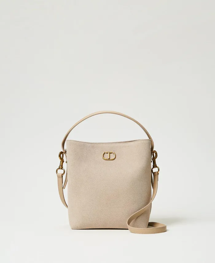 Twinset Chelsea Leather Bucket Bag Sand Women Handbags