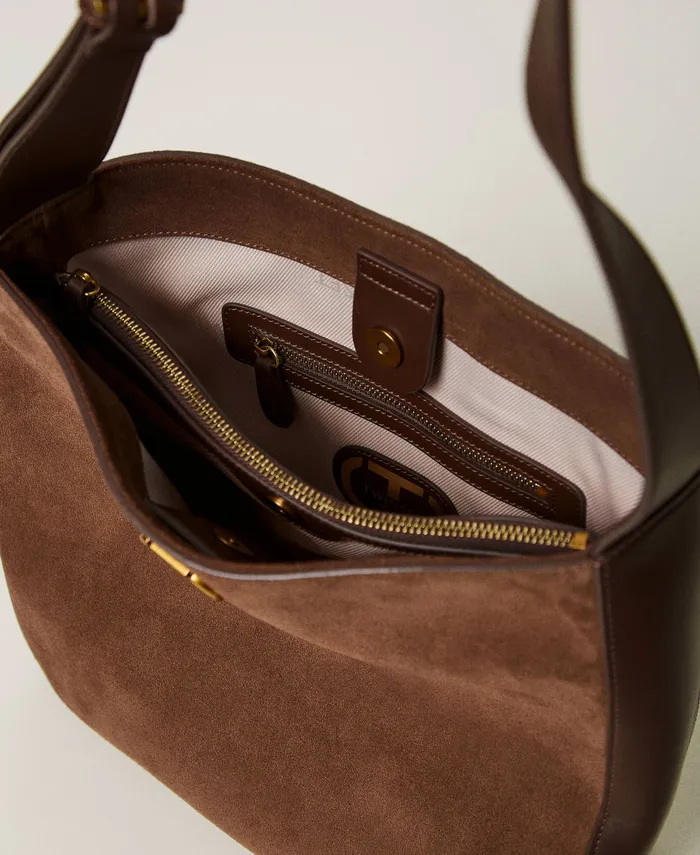 Twinset Chelsea Leather Hobo Bag Dark Chocolate Brown Women Hobo Bags Twinset Chelsea Leather Hobo Bag Dark Chocolate Brown Women Hobo Bags