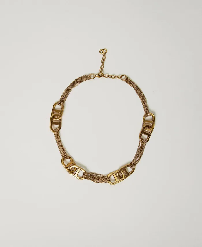 Twinset Choker Necklace With Oval T Light Brass Women Jewellery