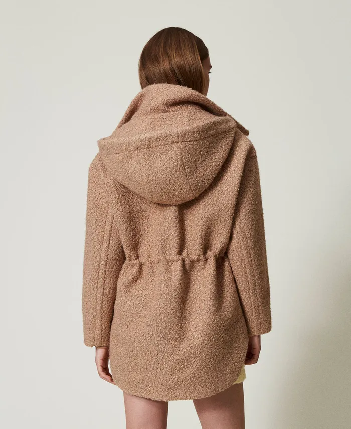 Twinset Curly Wool Cloth Parka Coat Beaver Brown Women Jackets And Outerwear Twinset Curly Wool Cloth Parka Coat Beaver Brown Women Jackets And Outerwear