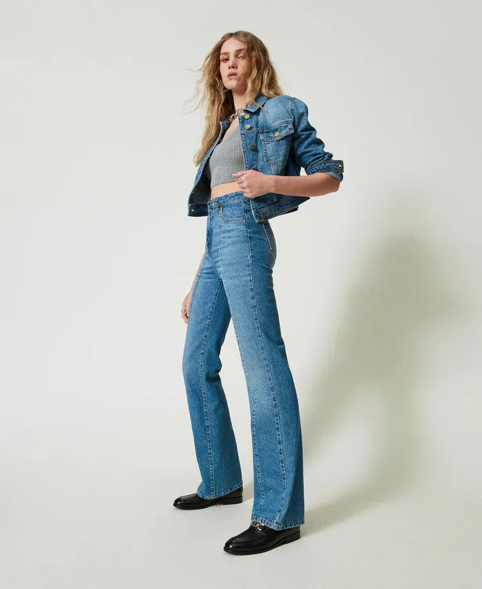 Twinset FivePocket Flared Jeans Denim Women Jeans