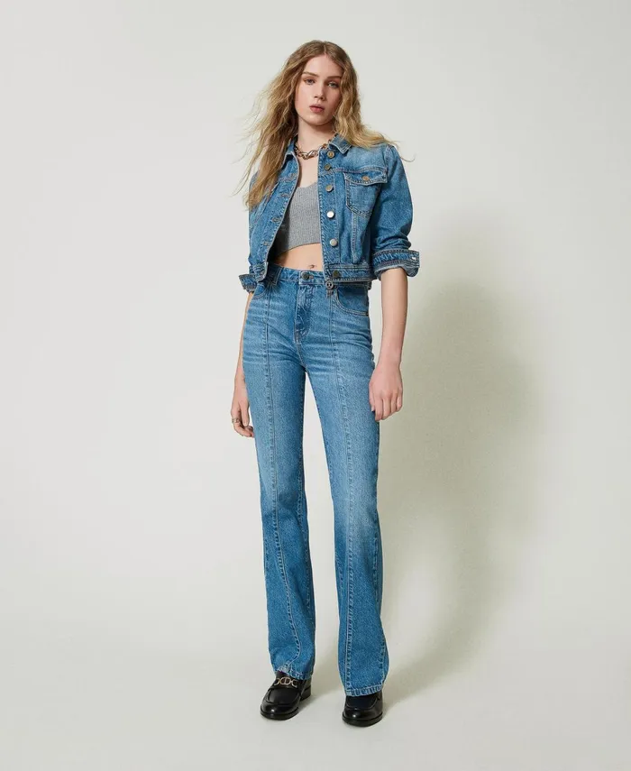 Twinset FivePocket Flared Jeans Denim Women Jeans Twinset FivePocket Flared Jeans Denim Women Jeans