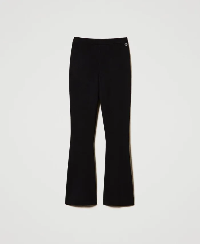 Twinset Flared Knit Trousers Black Women Suits And Sets Twinset Flared Knit Trousers Black Women Suits And Sets
