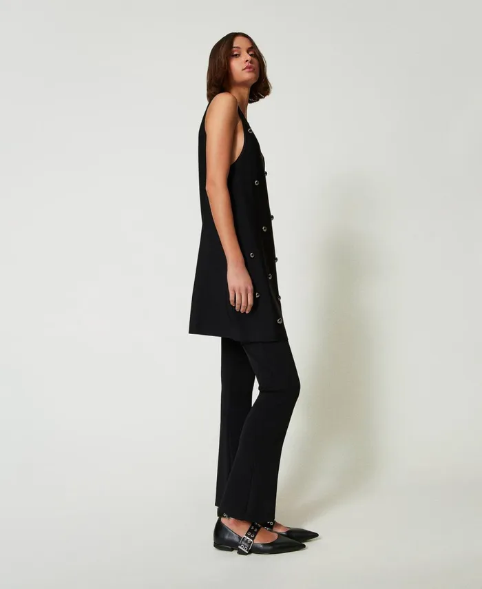 Twinset Flared Knit Trousers Black Women Suits And Sets Twinset Flared Knit Trousers Black Women Suits And Sets