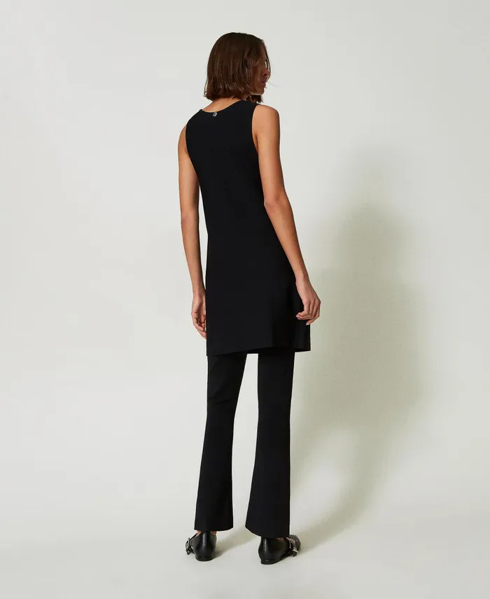 Twinset Flared Knit Trousers Black Women Suits And Sets Twinset Flared Knit Trousers Black Women Suits And Sets