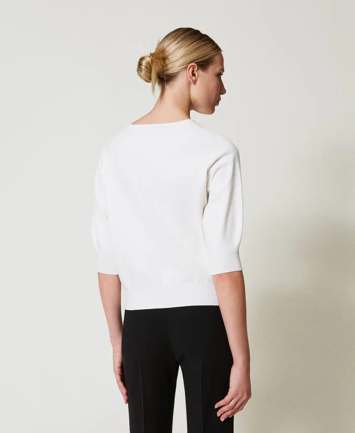 Twinset Jumper With CutOuts And Oval T White Snow Women Jumpers And Cardigans Twinset Jumper With CutOuts And Oval T White Snow Women Jumpers And Cardigans