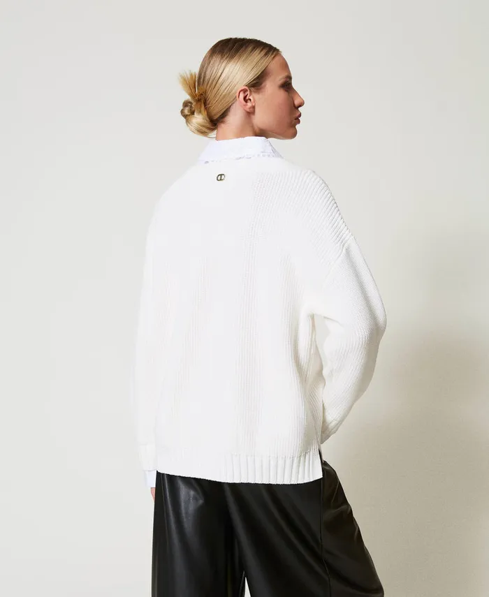 Twinset Jumper With Mock Shirt Mother Of Pearl Women Jumpers And Cardigans Twinset Jumper With Mock Shirt Mother Of Pearl Women Jumpers And Cardigans