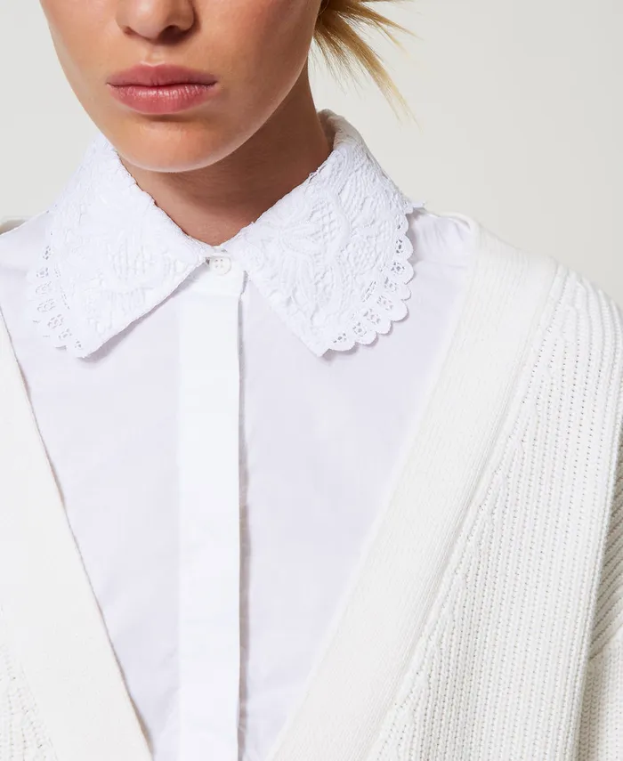 Twinset Jumper With Mock Shirt Mother Of Pearl Women Jumpers And Cardigans Twinset Jumper With Mock Shirt Mother Of Pearl Women Jumpers And Cardigans