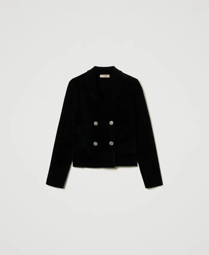 Twinset Knit Jacket With Oval T Buttons Black Women Jackets And Outerwear Twinset Knit Jacket With Oval T Buttons Black Women Jackets And Outerwear
