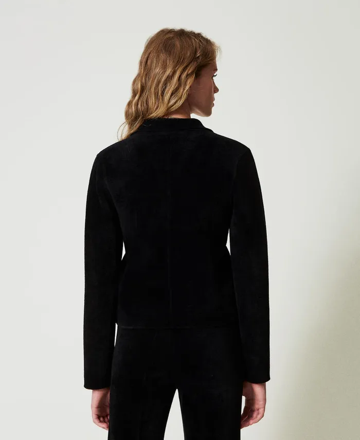 Twinset Knit Jacket With Oval T Buttons Black Women Jackets And Outerwear Twinset Knit Jacket With Oval T Buttons Black Women Jackets And Outerwear