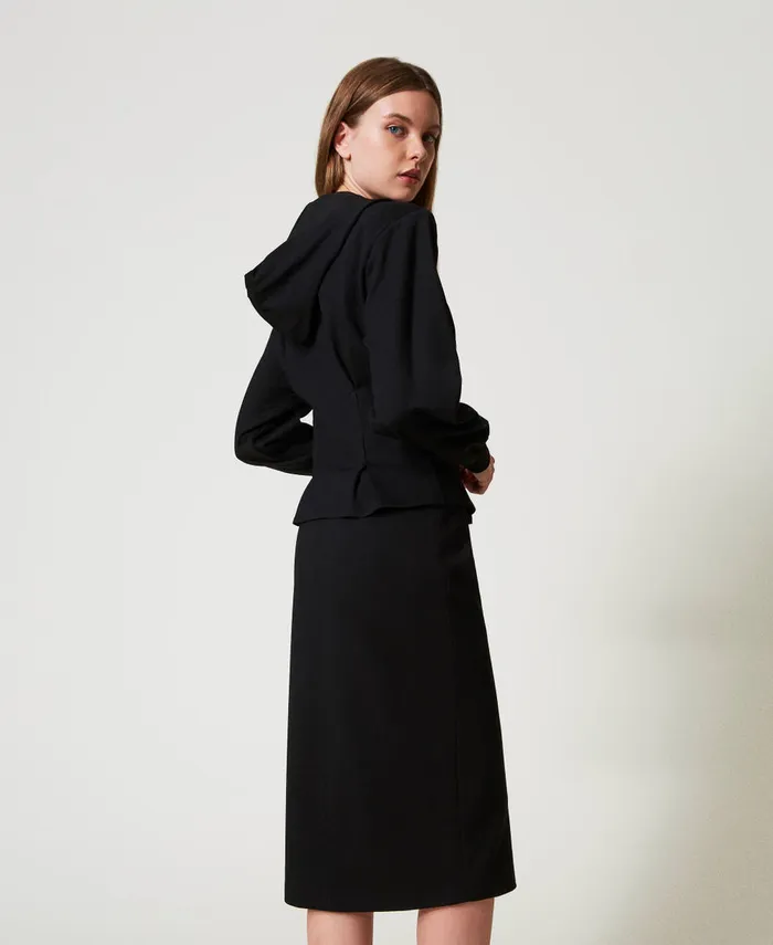 Twinset Midi Skirt With Decorative Hooks Black Women Skirts Twinset Midi Skirt With Decorative Hooks Black Women Skirts