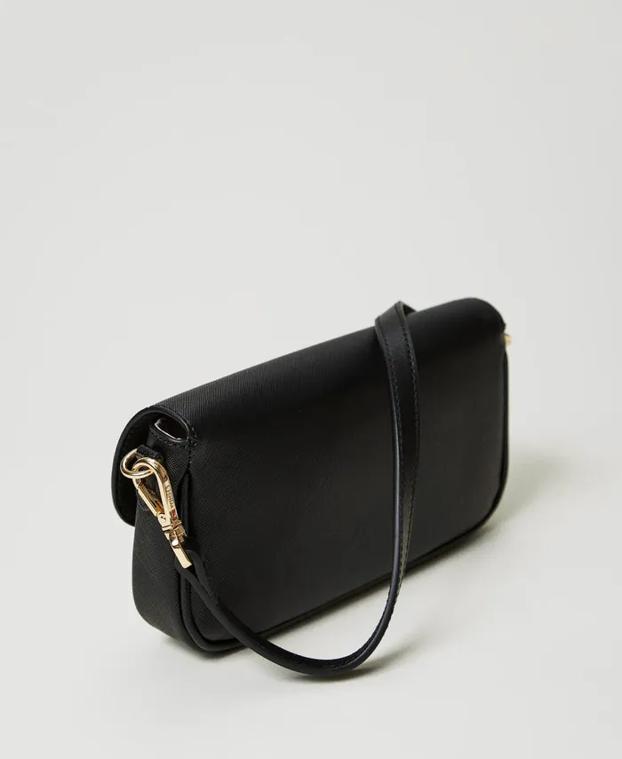 Twinset Mini Shoulder Bag With Oval T Black Women Mini Bags Twinset Mini Shoulder Bag With Oval T Black Women Mini Bags
