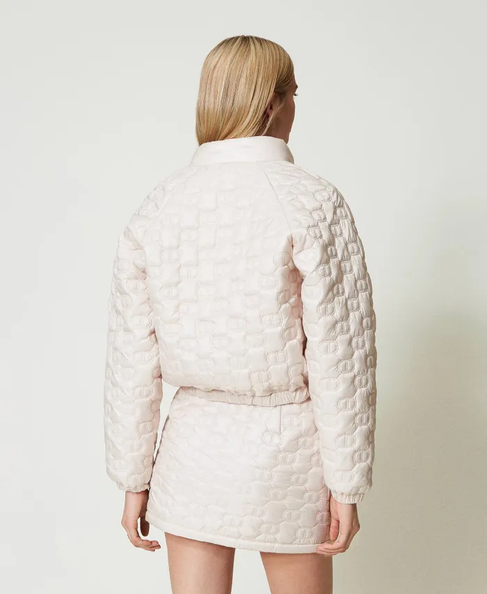 Twinset Quilted Puffer Jacket With Oval T Old White Women Jackets And Outerwear Twinset Quilted Puffer Jacket With Oval T Old White Women Jackets And Outerwear