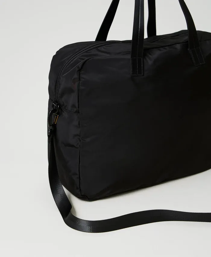 Twinset Technical Fabric Shopper Bag Black Women Shopping Bags Twinset Technical Fabric Shopper Bag Black Women Shopping Bags