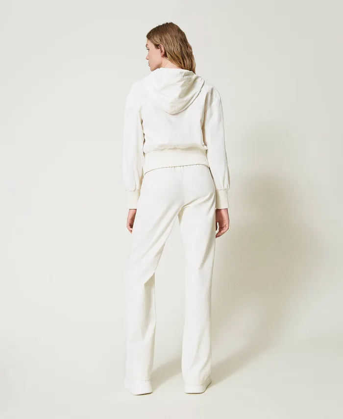 Twinset Wide Velvet Trousers Mother Of Pearl Women Suits And Sets Twinset Wide Velvet Trousers Mother Of Pearl Women Suits And Sets