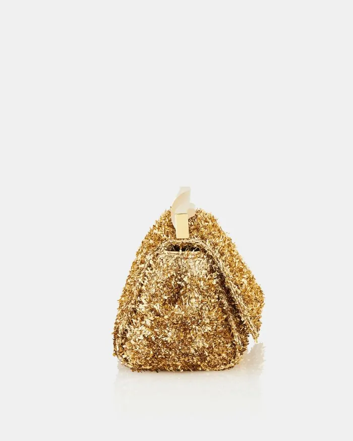 Twist Clutch Gold Women Aquazzura Shoulder Bags