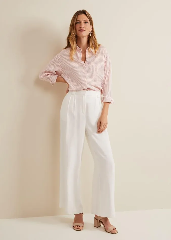Tyla White Wide Leg Trouser White Women Phase Eight Trousers