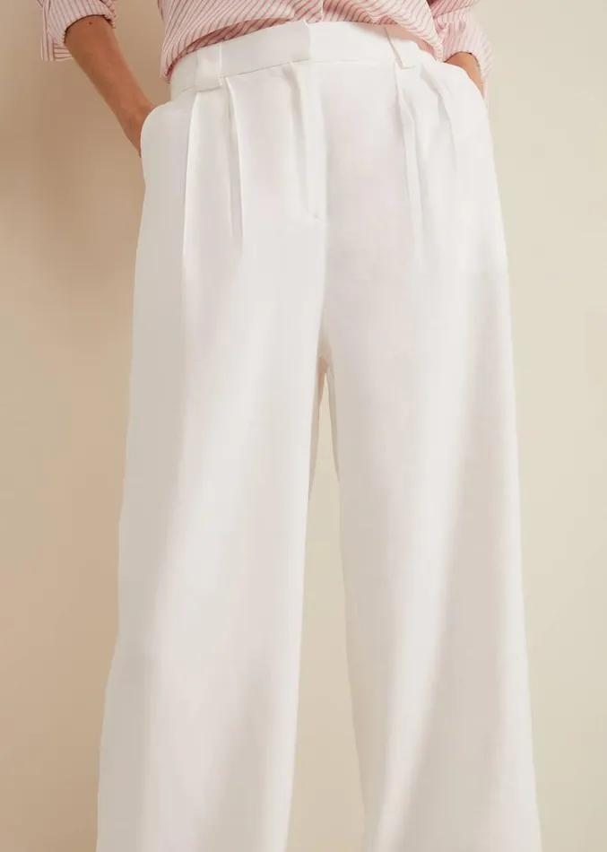 Tyla White Wide Leg Trouser White Women Phase Eight Trousers