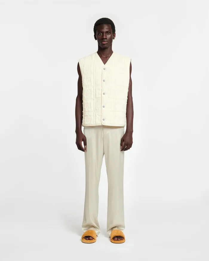 Tymen Quilted Tech Poplin Vest Creme Men Nanushka TShirts and Vests