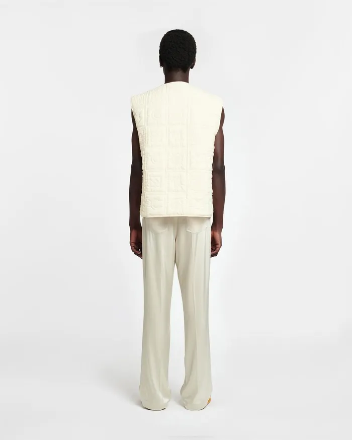 Tymen Quilted Tech Poplin Vest Creme Men Nanushka TShirts and Vests