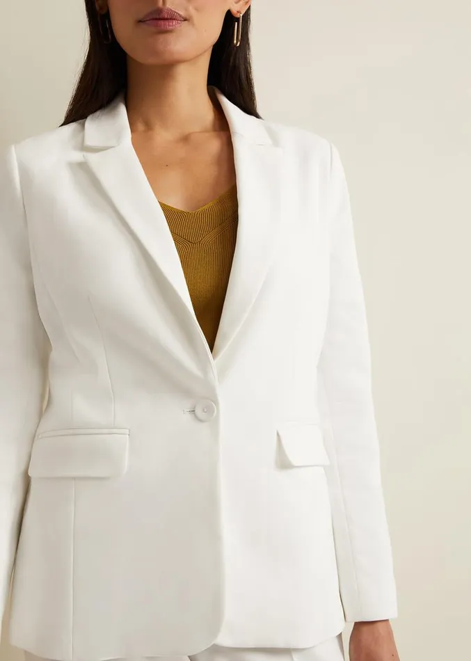 Ulrica Fitted Suit Jacket White Women Phase Eight Jackets