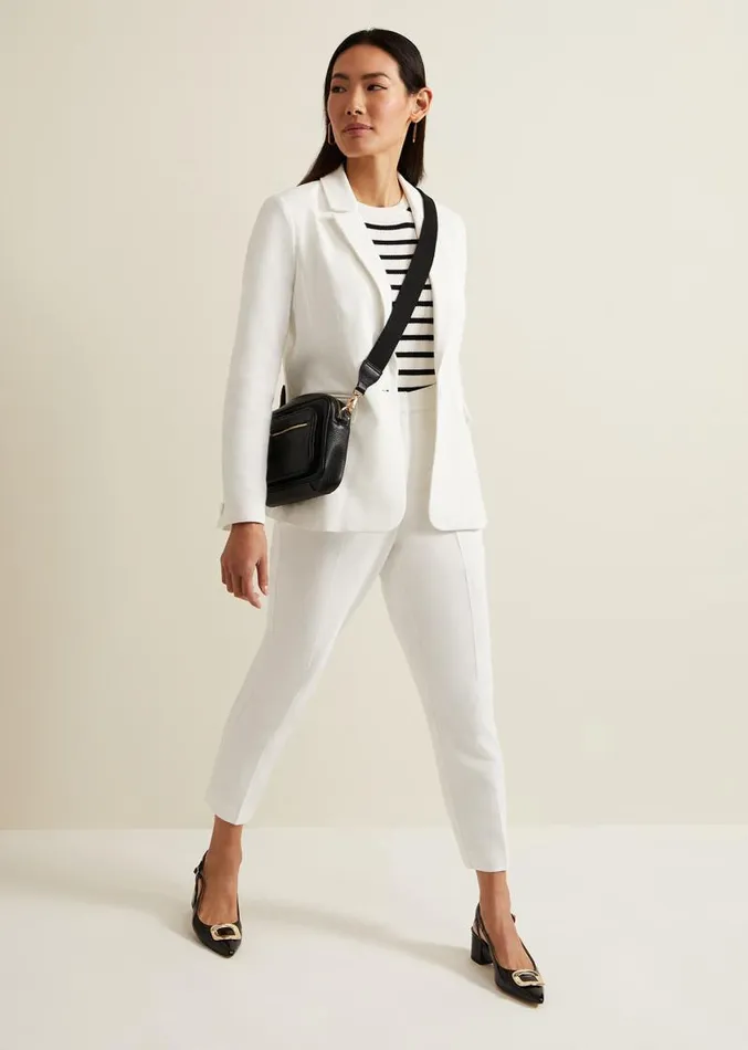 Ulrica Fitted Suit Jacket White Women Phase Eight Jackets