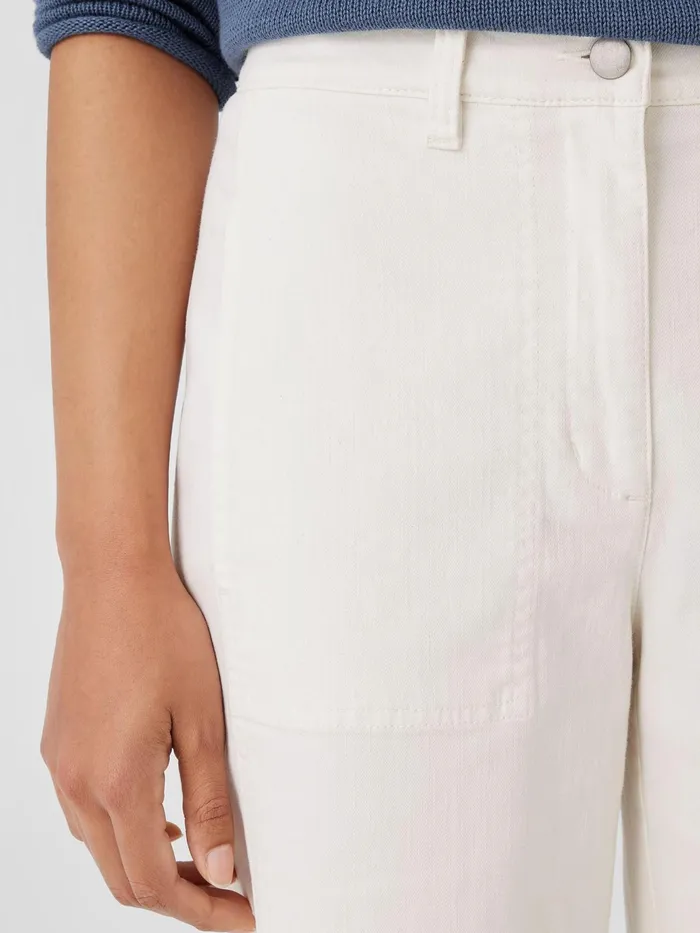 Undyed Organic Cotton Denim Lantern Jean Undyed Natural Women Eileen Fisher Pants Shorts and Jumpsuits