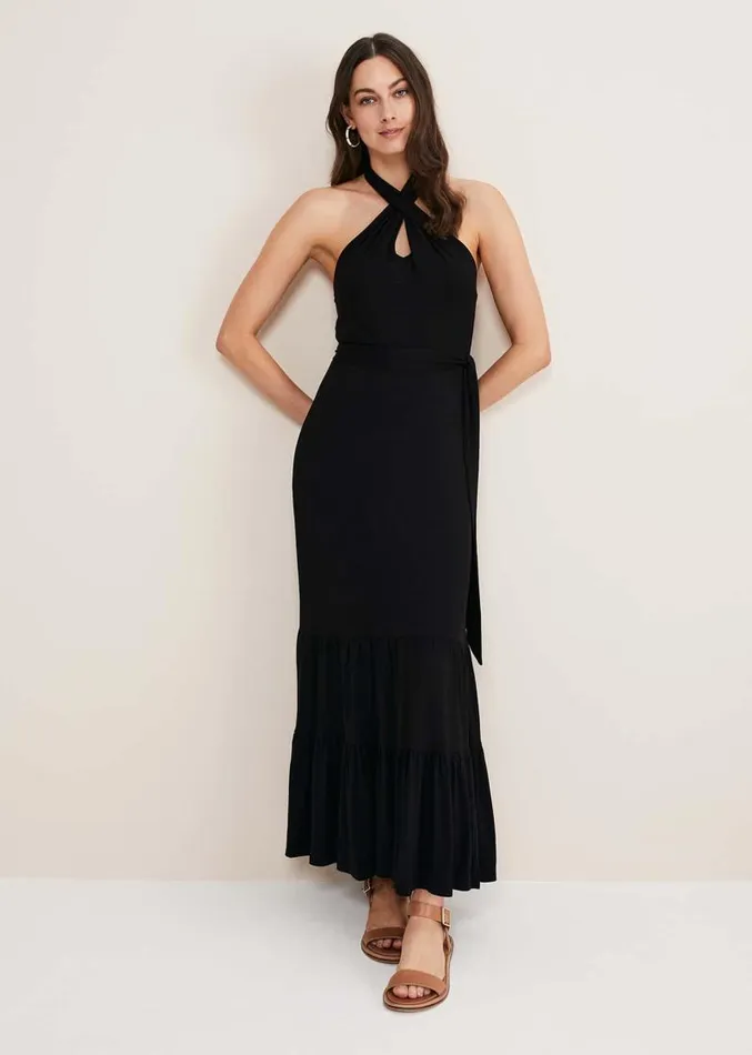 Valeria Jersey Halter Neck Dress Black Women Phase Eight Dresses