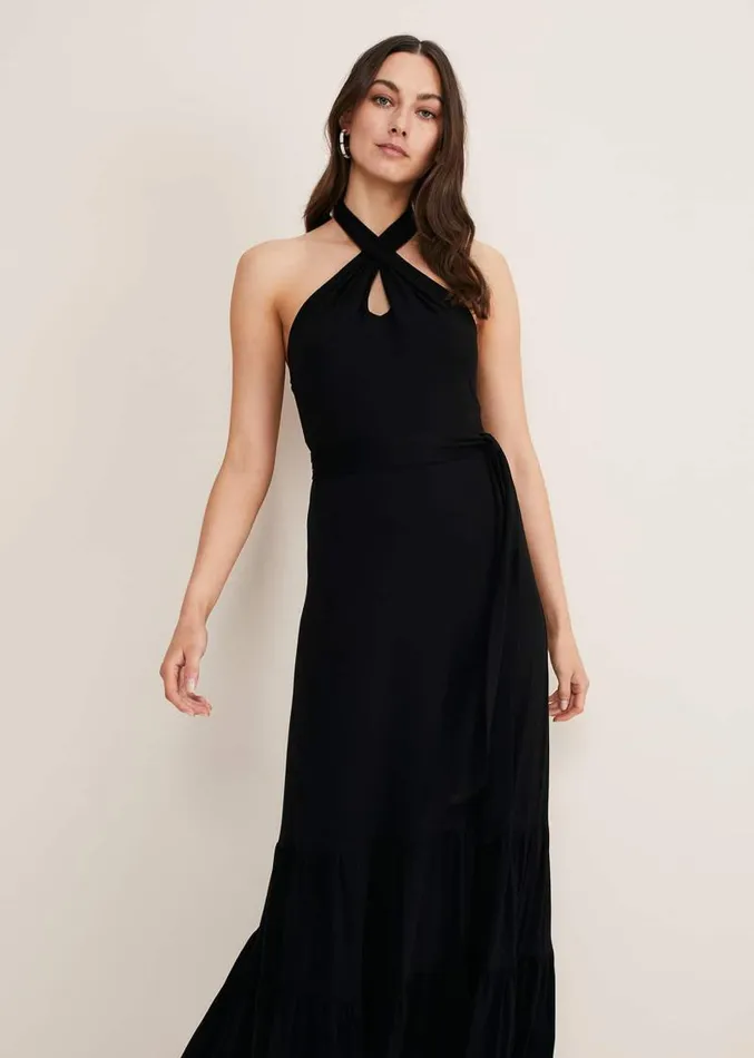 Valeria Jersey Halter Neck Dress Black Women Phase Eight Dresses