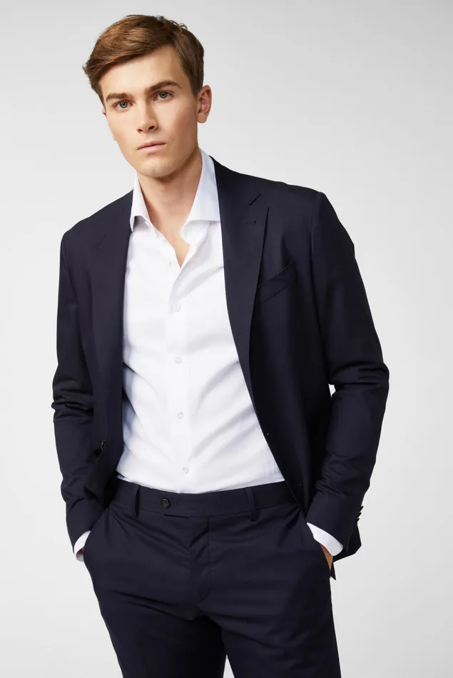 Van Laack Blazers Men Cotton Stretch Jacket Blue