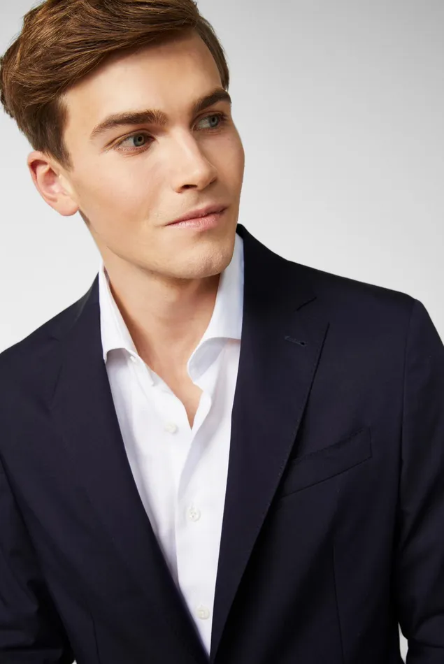 Van Laack Blazers Men Cotton Stretch Jacket Blue Van Laack Blazers Men Cotton Stretch Jacket Blue
