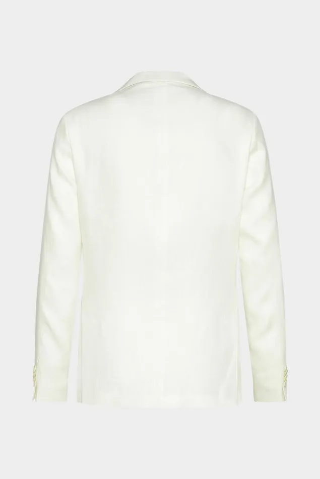 Van Laack Blazers Men Textured Linen Jacket White Van Laack Blazers Men Textured Linen Jacket White