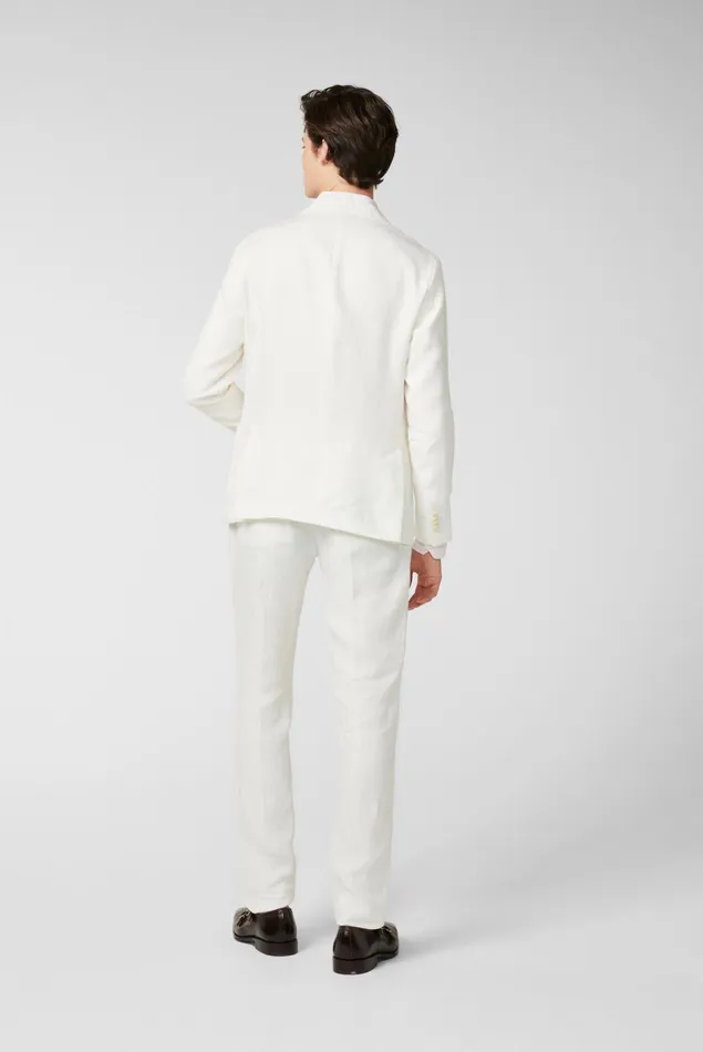 Van Laack Blazers Men Textured Linen Jacket White Van Laack Blazers Men Textured Linen Jacket White