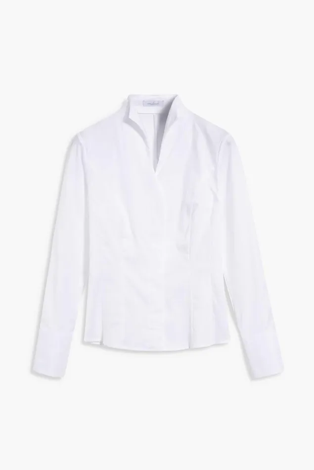 Van Laack Business Blouses Women Chalice Collar Blouse White Van Laack Business Blouses Women Chalice Collar Blouse White
