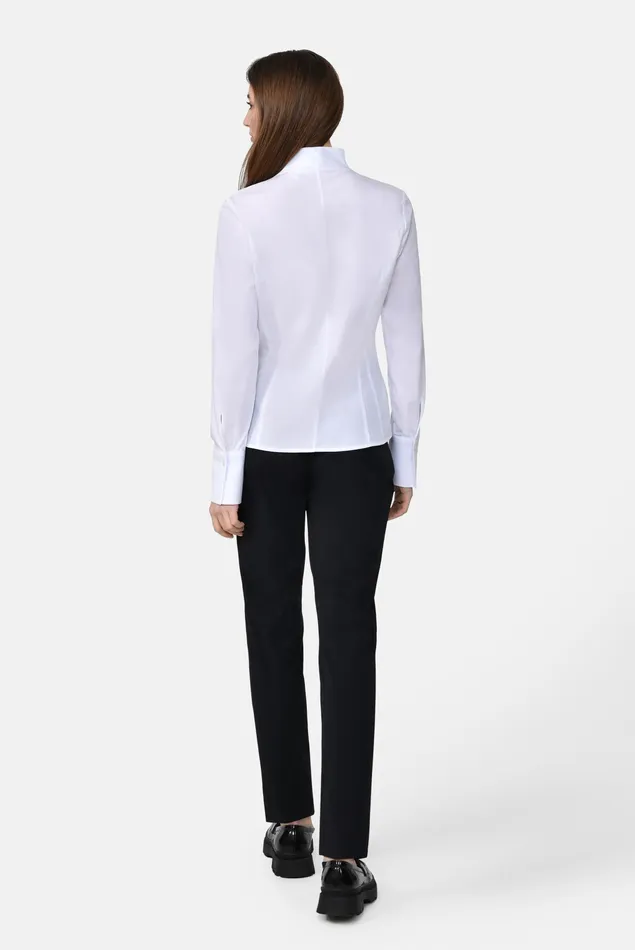 Van Laack Business Blouses Women Chalice Collar Blouse White Van Laack Business Blouses Women Chalice Collar Blouse White