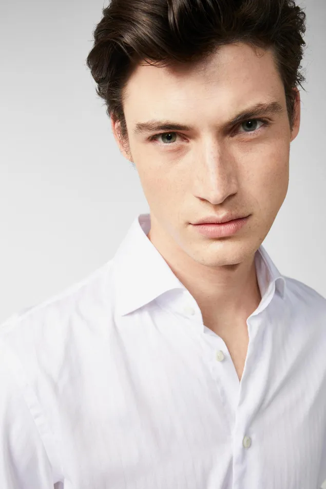 Van Laack Business Shirts Men White Striped Sructured Shirt White Van Laack Business Shirts Men White Striped Sructured Shirt White