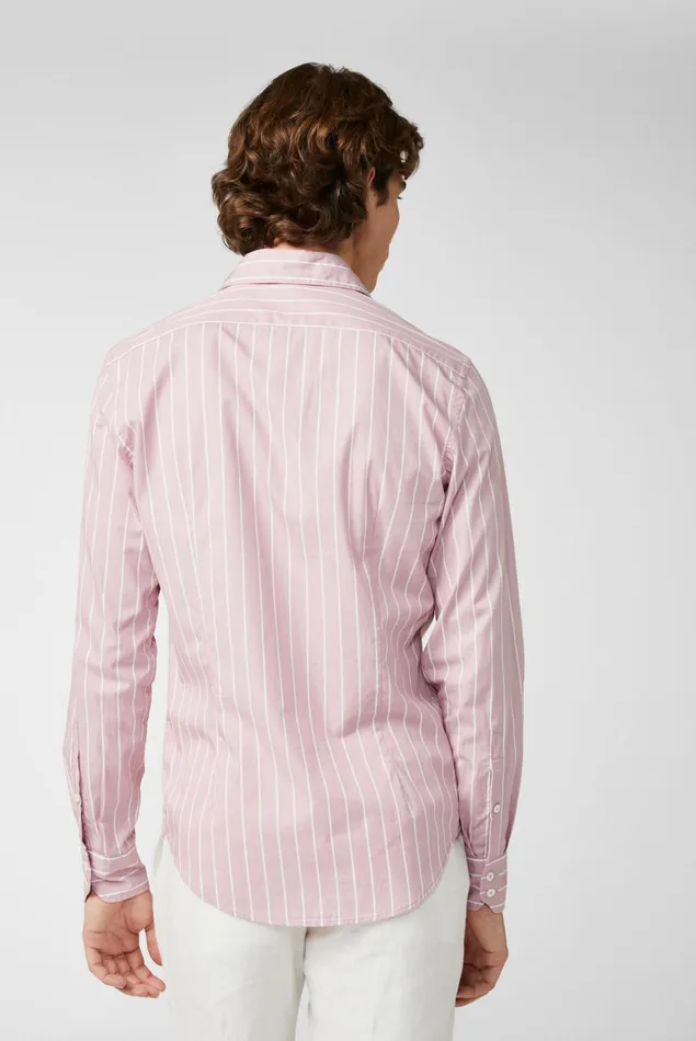Van Laack Casual Shirts Men Striped Shirt In Light Twill Pink Van Laack Casual Shirts Men Striped Shirt In Light Twill Pink