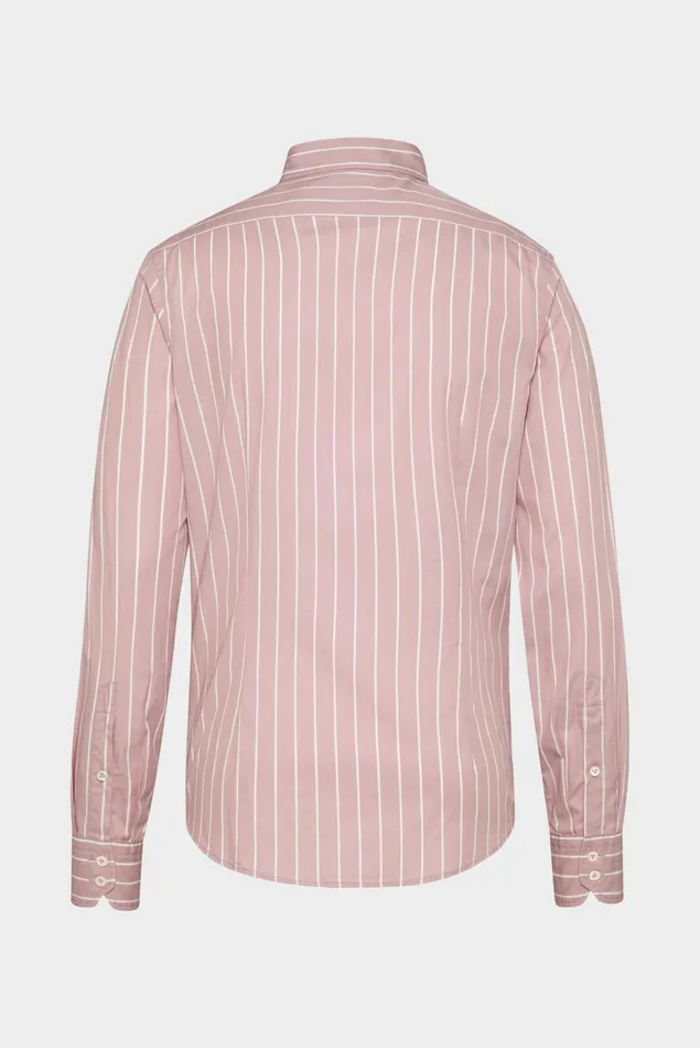 Van Laack Casual Shirts Men Striped Shirt In Light Twill Pink Van Laack Casual Shirts Men Striped Shirt In Light Twill Pink
