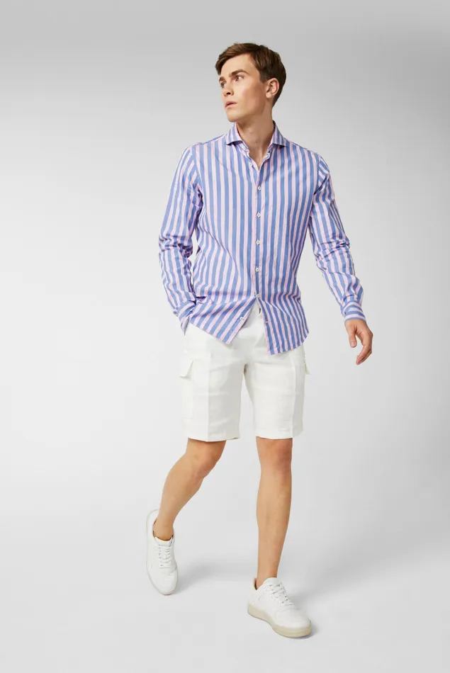 Van Laack Casual Shirts Men Textured BengalStriped Shirt Van Laack Casual Shirts Men Textured BengalStriped Shirt