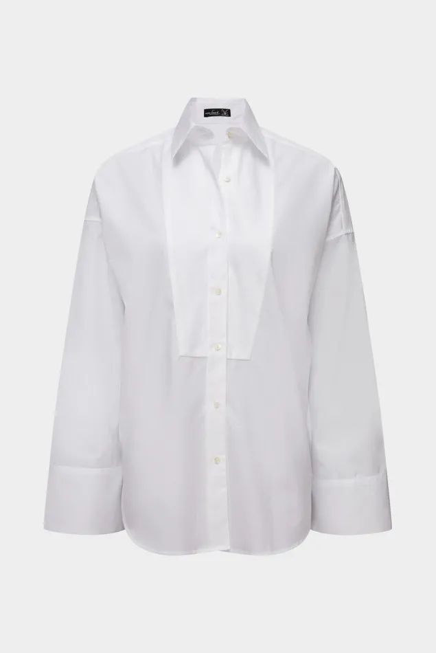 Van Laack Festive Blouses Women Poplin Shirt With Dropped Shoulders And A Plastron Van Laack Festive Blouses Women Poplin Shirt With Dropped Shoulders And A Plastron