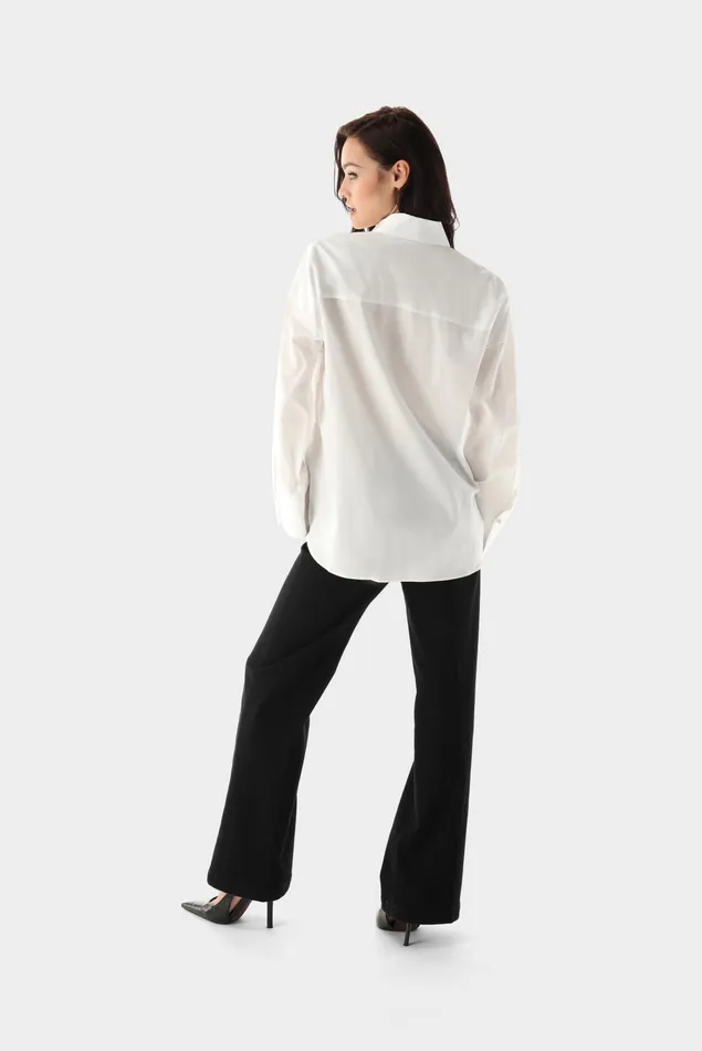Van Laack Festive Blouses Women Poplin Shirt With Dropped Shoulders And A Plastron Van Laack Festive Blouses Women Poplin Shirt With Dropped Shoulders And A Plastron