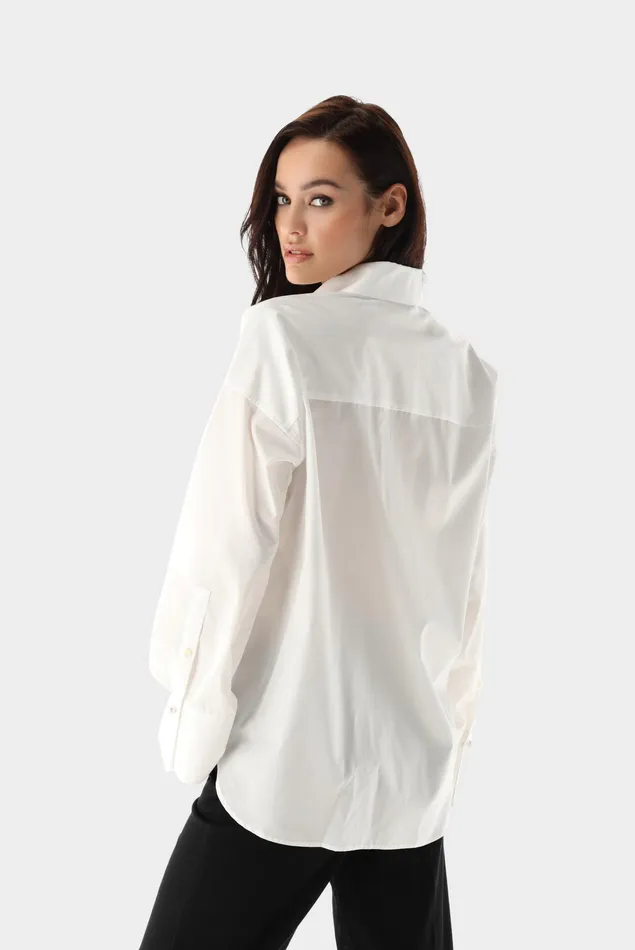 Van Laack Festive Blouses Women Poplin Shirt With Dropped Shoulders And A Plastron Van Laack Festive Blouses Women Poplin Shirt With Dropped Shoulders And A Plastron