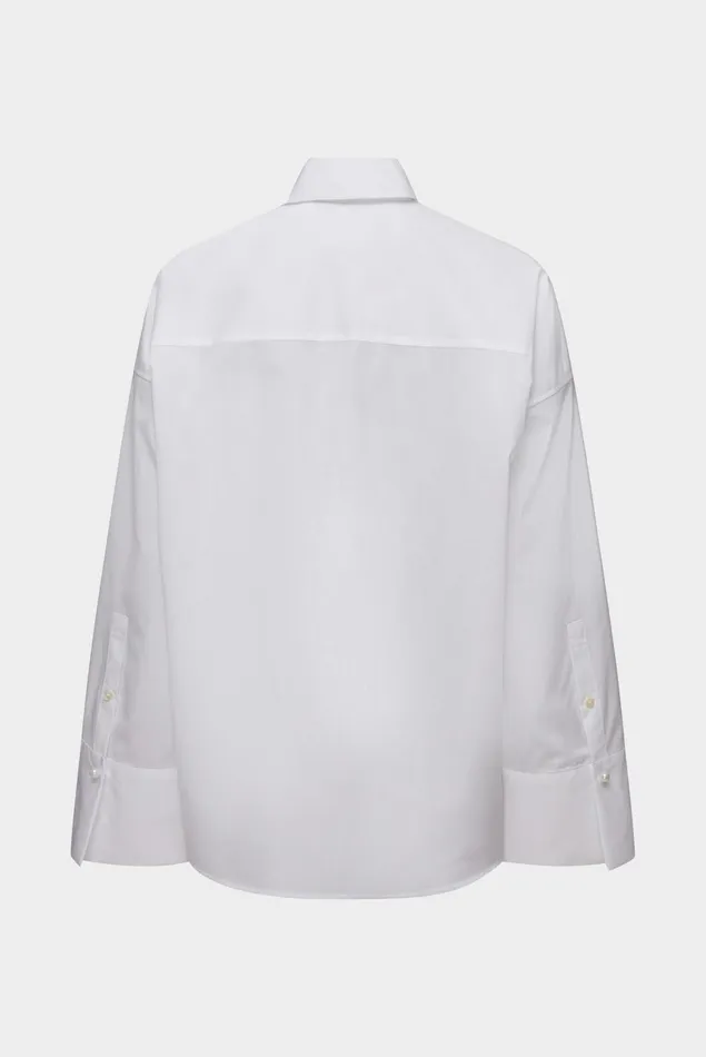 Van Laack Festive Blouses Women Poplin Shirt With Dropped Shoulders And A Plastron Van Laack Festive Blouses Women Poplin Shirt With Dropped Shoulders And A Plastron